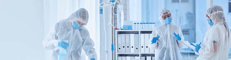 Health care workers in protective gear